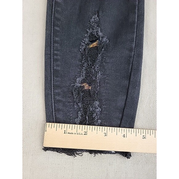 Judy Blue Jeans Womens 3 28x27 Skinny Stretch Ripped Animal Print Black Distress - Picture 4 of 16